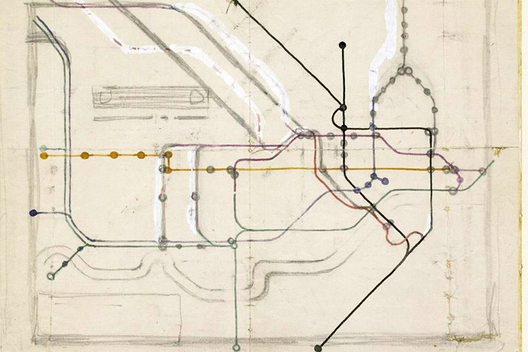 Harri Beck: London tube map, sketches